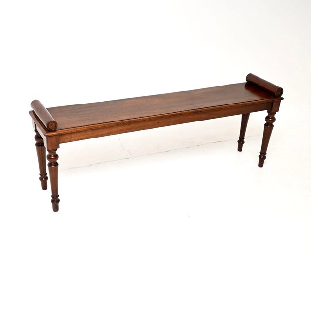 Antique Victorian Carved Bench, 1860 For Sale - Image 11 of 11