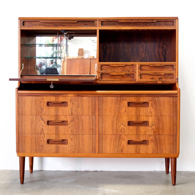 Rosewood Secretary Desk & Bar Cabinet, in the Style of Brdr. Larsen Møbelfabrik For Sale - Image 18 of 18