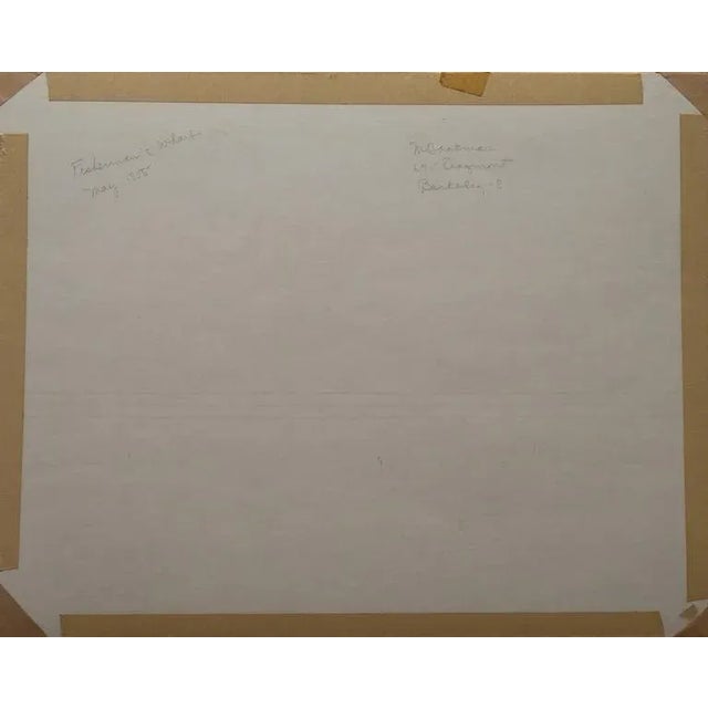 Paper 'Fisherman's Wharf, Monterey' by Muriel Backman, 1955; Crocker Art Museum California Modernist For Sale - Image 7 of 9