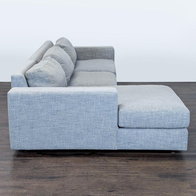 West Elm West Elm Urban Modern Gray Sectional Sofa With Left-Facing Chaise For Sale - Image 4 of 7