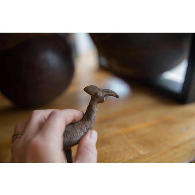 Metal Vintage African Bronze Kori Bustard Bird For Sale - Image 7 of 10