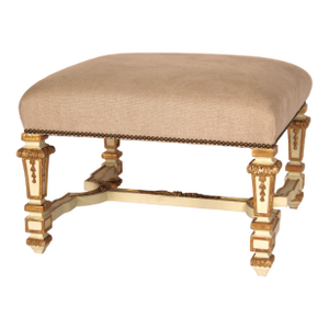 Louis XIV Style Painted and Partial Gilt Bench