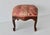 French Louis XV-style Carved Wood Upholstered Tufted Cabriole Legs Footstool Ottoman Vintage For Sale - Image 4 of 14