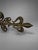 Metal Pair of 19th C, French Brass Fleur-De-Lis Gate Post Finials on Lucite Bases For Sale - Image 7 of 8