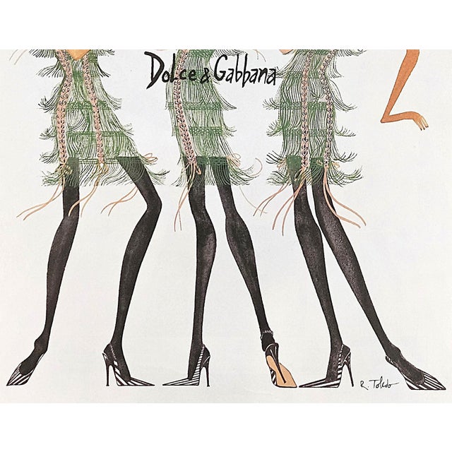 Contemporary 2003 Vintage Fashion Print for Dolce & Gabbana by R Toledo For Sale - Image 3 of 3