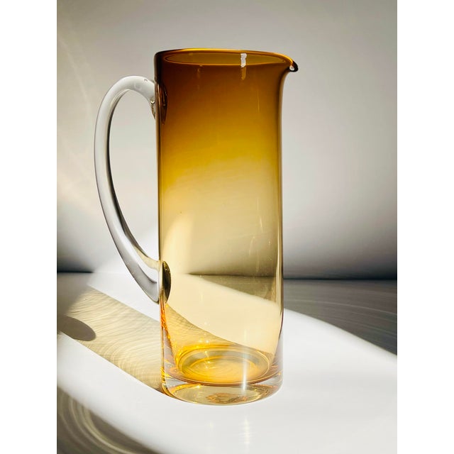 Mid 20th Century Mid 20th Century Minimalist Amber Glass Pitcher For Sale - Image 5 of 8