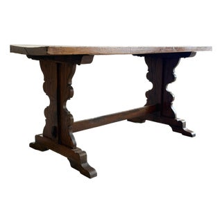 Antique French Dining Table with Oak/Ash base, Fruitwood Top For Sale