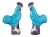 Chinese Export Porcelain Turquoise and Purple Roosters, a Pair For Sale