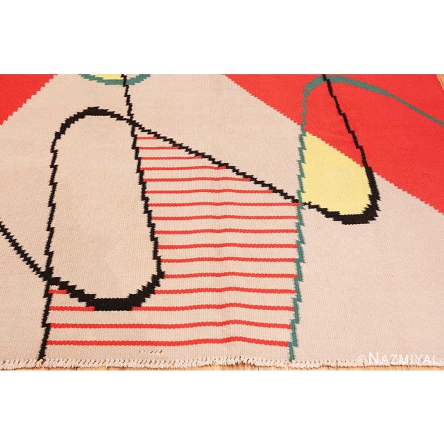 Art Deco Vintage Antonin Kybal Room French Kilim Rug For Sale - Image 3 of 6