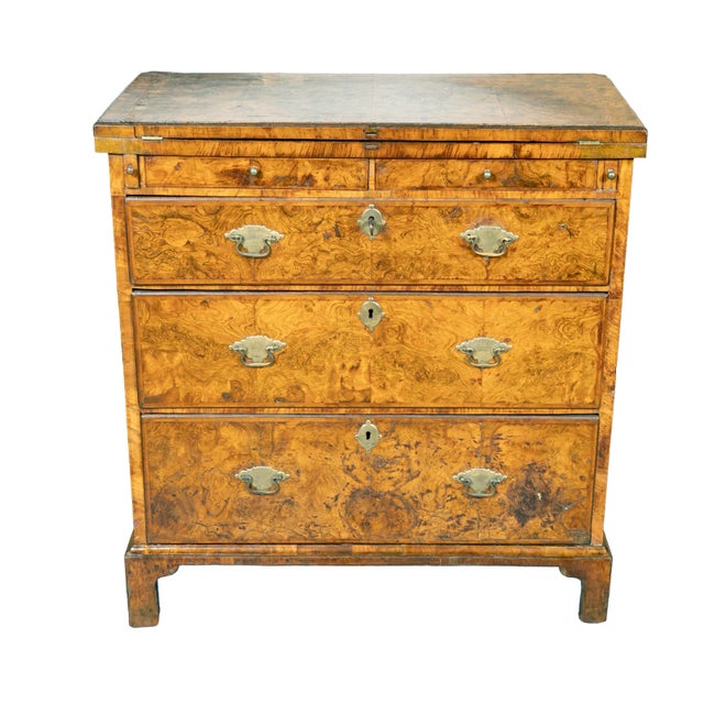 Queen Anne Queen Anne Burr Walnut Bachelors Chest For Sale - Image 3 of 11