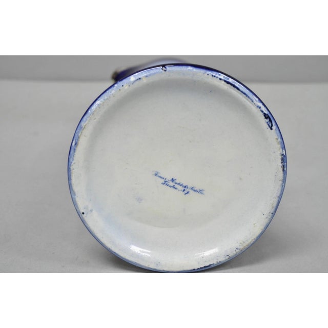 Antique 1913 60th Anni Northern Lodge No. 25 Masonic Cobalt Blue Ceramic Pitcher For Sale - Image 14 of 16