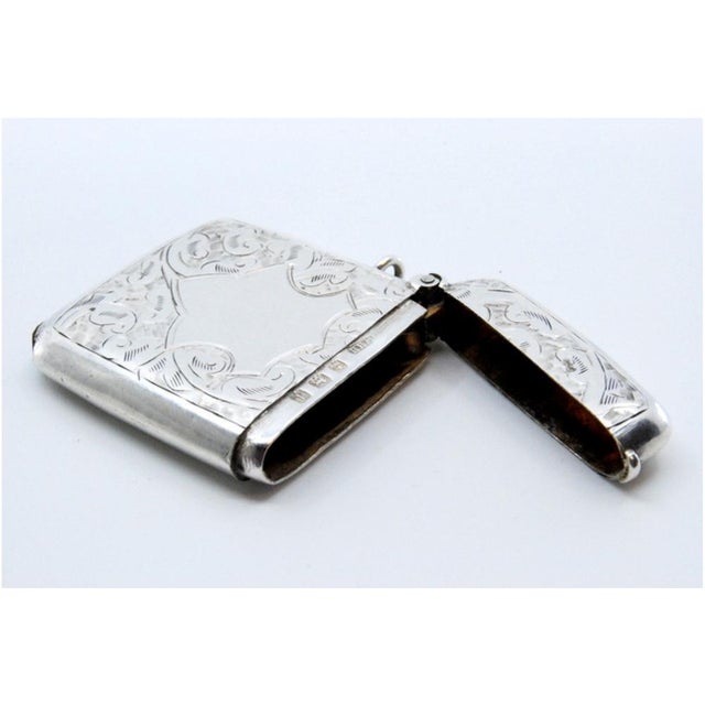 Silver Matchbox with Plant Motifs Surrounding Monogram Card For Sale - Image 4 of 11