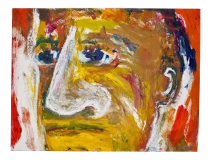 R. Gene Barbera "Mentor" 14.5" X 11" Art Brut Acrylic Painting on Paper