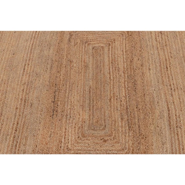 Orange Border Rectangle Jute Handmade Rug 2.6'x6' Ft. For Sale - Image 9 of 13