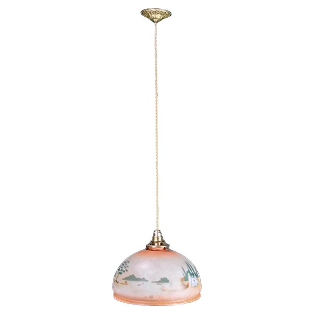 Art Deco Painted Ceiling Lamp, 1920s For Sale