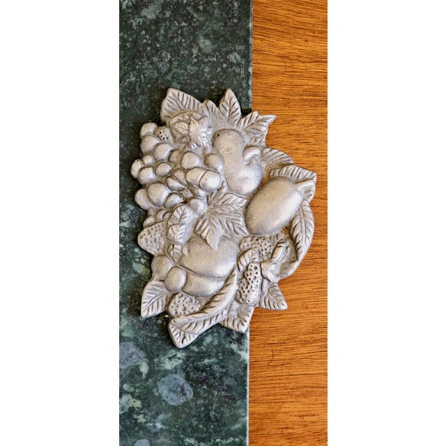 Vintage Seagull Pewter & Green Marble Charcuterie Board For Sale - Image 13 of 18
