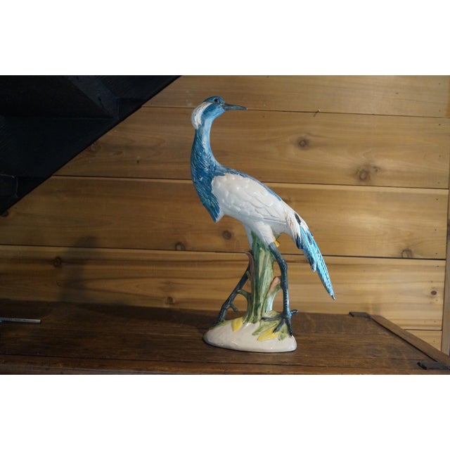 Italian 1960s Italian Ceramic Heron Statue For Sale - Image 3 of 9