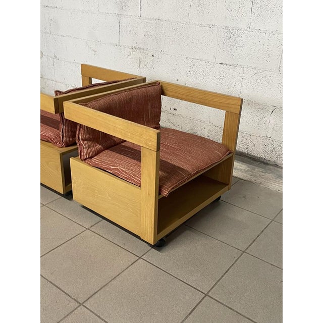 Wood Set of Lounge Chairs, Italy, 1970s-1980s For Sale - Image 7 of 18
