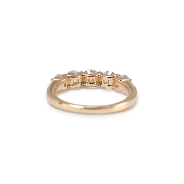 14k Rose Gold Five Across Half Eternity 1.38ct Lab Grown Diamond Wedding Band For Sale In Houston - Image 6 of 9