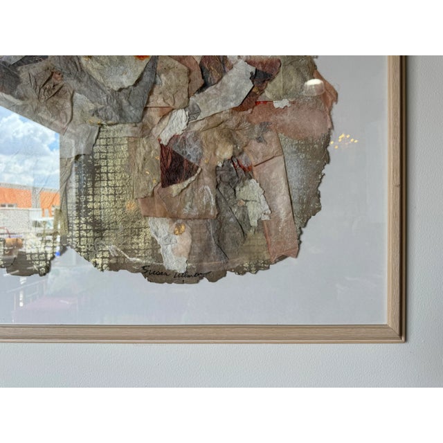 Beige Susan Ullman, American (1943 - 2021) Mixed Media Collage Wall Art Painting For Sale - Image 8 of 12