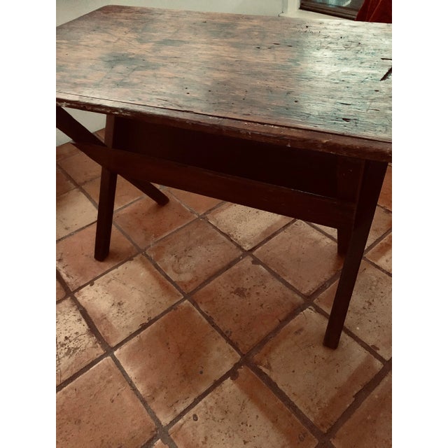 1920s Antique Primitive Folding Sawbuck Work Table For Sale - Image 5 of 12