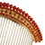 Neoclassical Antique French Empire Coral Hair Comb Diadem Tiara Gold Vermeil Silver For Sale - Image 3 of 12