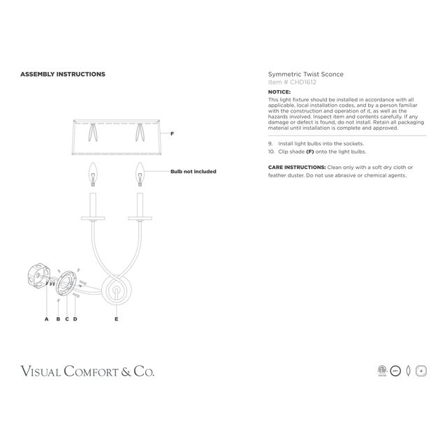 Visual Comfort Chapman & Myers for Visual Comfort Signature Symmetric Twist Double Sconce in Antique Nickel with Linen Shade For Sale - Image 4 of 4