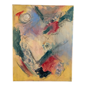 Vibrant Abstract Unsigned Oil Painting on Stretched Canvas - 11” X 14” - Expressive Color & Movement - Great for an Eclectic Gallery Wall - See Pics!
