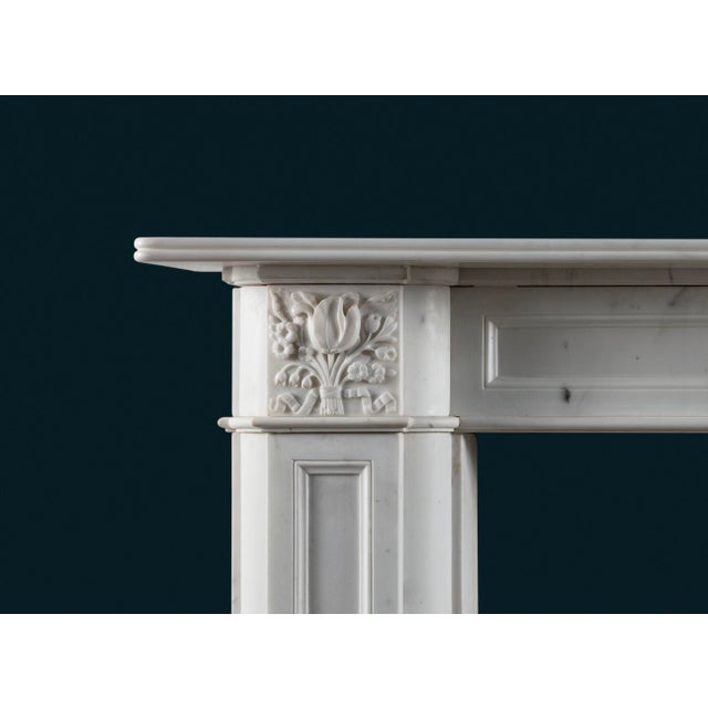 Regency Statuary Marble Fireplace Surround For Sale - Image 4 of 5
