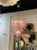 Modern Murano Saddle glass waterfall chandelier in soft pink. Circa 2000. The chandelier has been professionally rewired,...