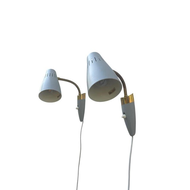 Model 8845 Wall Lamps attributed to Arvid Böhlmarks Lampfabrik, Sweden, 1950s, Set of 2 For Sale - Image 4 of 8