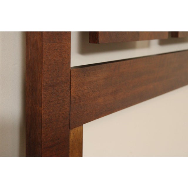 Lane Mid Century Modern Queen Size Walnut Headboard For Sale - Image 11 of 12