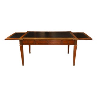 Large Parisian Flat Center Desk with Pull-Out Drawers, 1800s For Sale