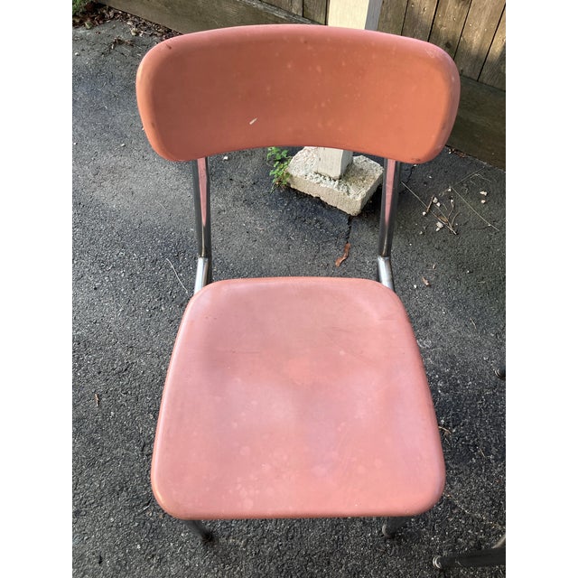 3 Vintage Heywood Wakefield Heywoodite Plastic and Chrome School Chairs For Sale In Boston - Image 6 of 11