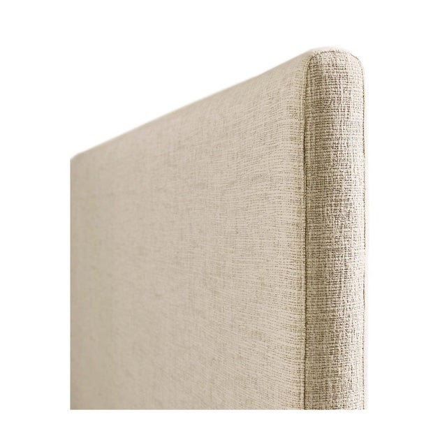 Wood Contemporary Upholstered King Bed with Wood Base For Sale - Image 7 of 7