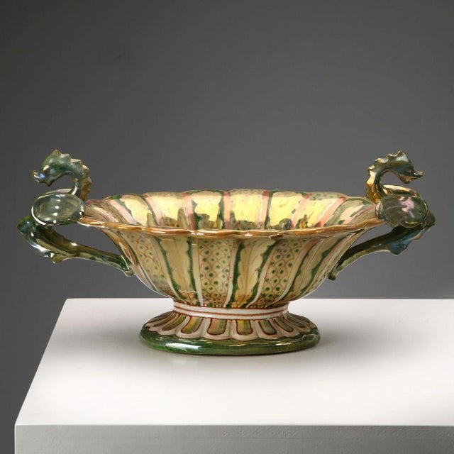Lustered Majolica Centerpiece by Alberto Rubboli For Sale - Image 11 of 11