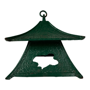 Japanese Vintage Cast Iron Green Lantern