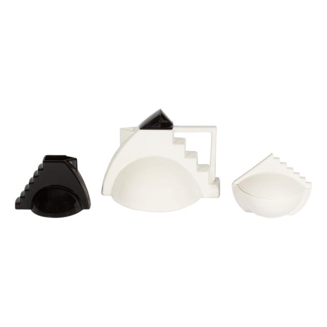Late 20th Century Pierre Casenove Salins France Postmodern Ceramic Tea Set - 3 pcs For Sale