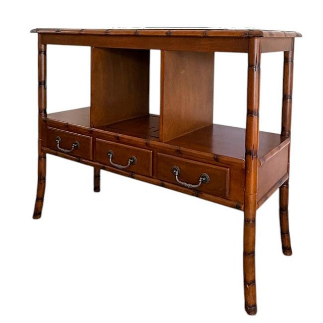 Vintage Faux Bamboo Media Console / Sofa Table For Sale In West Palm - Image 6 of 7