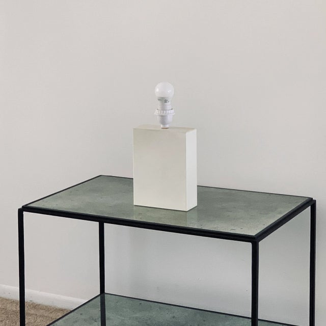 Cream Bloc' Parchment Lamp With Parchment Paper Shade by Design Frères For Sale - Image 8 of 12