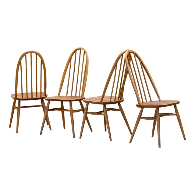 Folding Table and Quaker Chairs by Lucian Ercolani for Ercol, 1960s, Set of 5 For Sale