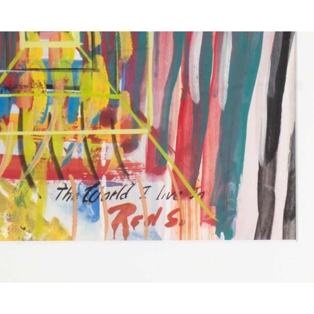 Mid 20th Century “The World I Live In” Abstract Gouache Painting by Red S. For Sale - Image 5 of 8