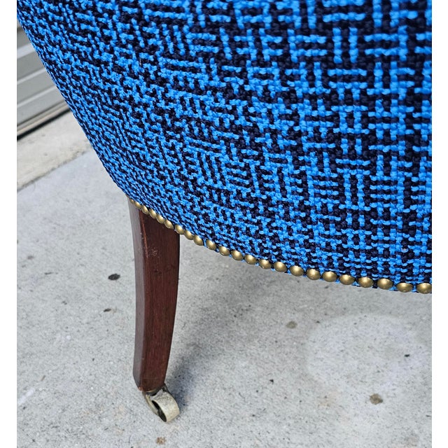 Antique Federal Barrel Back Upholstered Armchair For Sale - Image 9 of 12