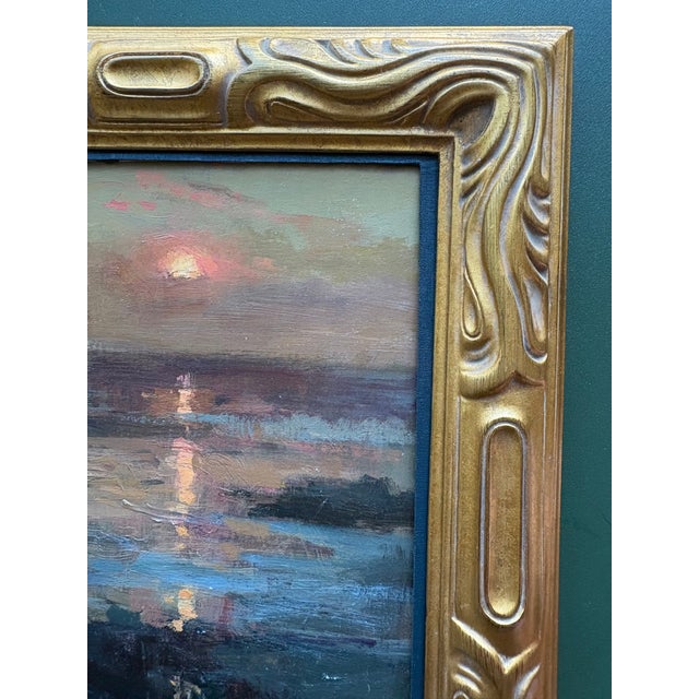 2026 Jeremy Miranda After Turner Landscape at Sunset Dusk on Cradled Panel, Matted and Framed For Sale - Image 4 of 6