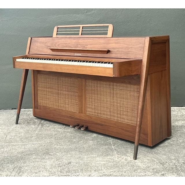 Brown Vintage MCM Baldwin “Acrosonic” Standing Piano For Sale - Image 8 of 12