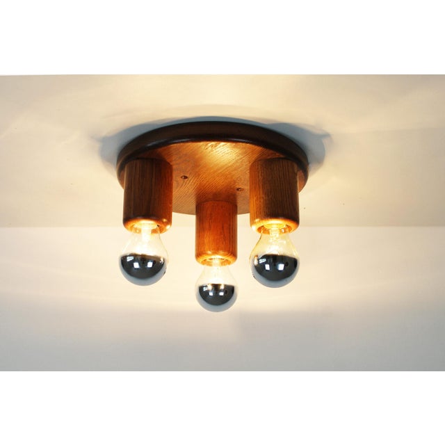 Brown Vintage Japandi Style Ceiling Light, 1970s For Sale - Image 8 of 9