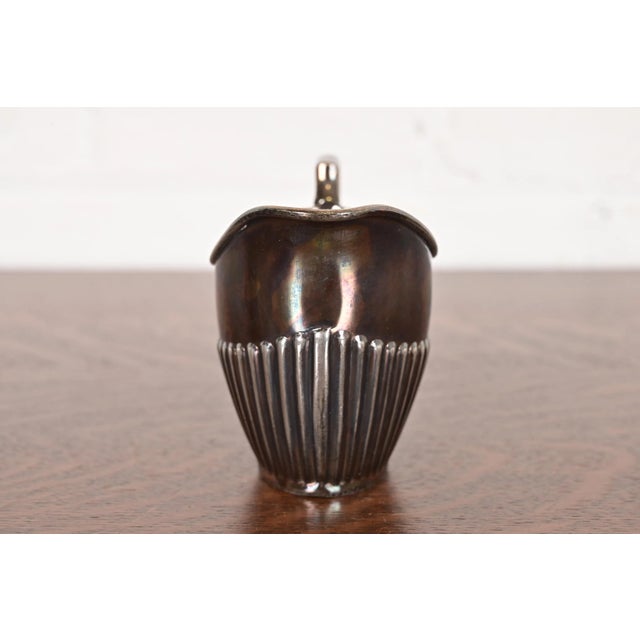 Victorian Tiffany & Co. Style Art Deco Silverplate Creamer For Sale - Image 3 of 14