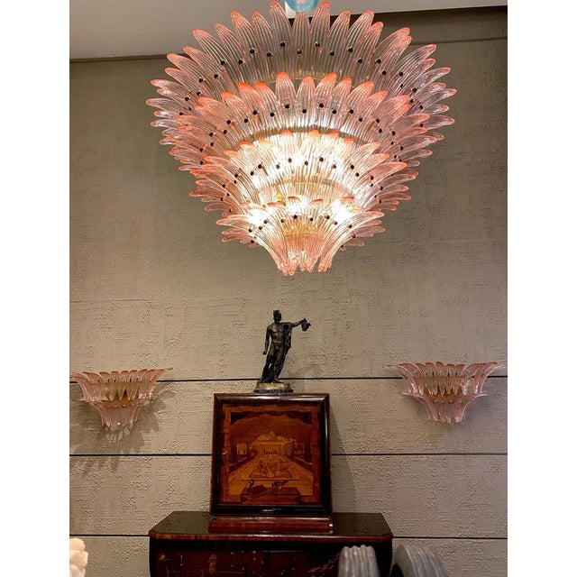 Brass Mounted Pink Palmette Sconces, 1990s, Set of 2 For Sale - Image 14 of 15