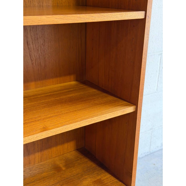 Teak Bookcase Open Storage Shelving Unit Danish Mid-Century Modern 1960s For Sale - Image 9 of 10