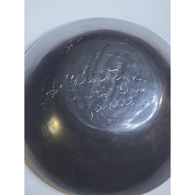 Black Vintage Celestina San Clara Pueblo Native American Bowl For Sale - Image 8 of 8